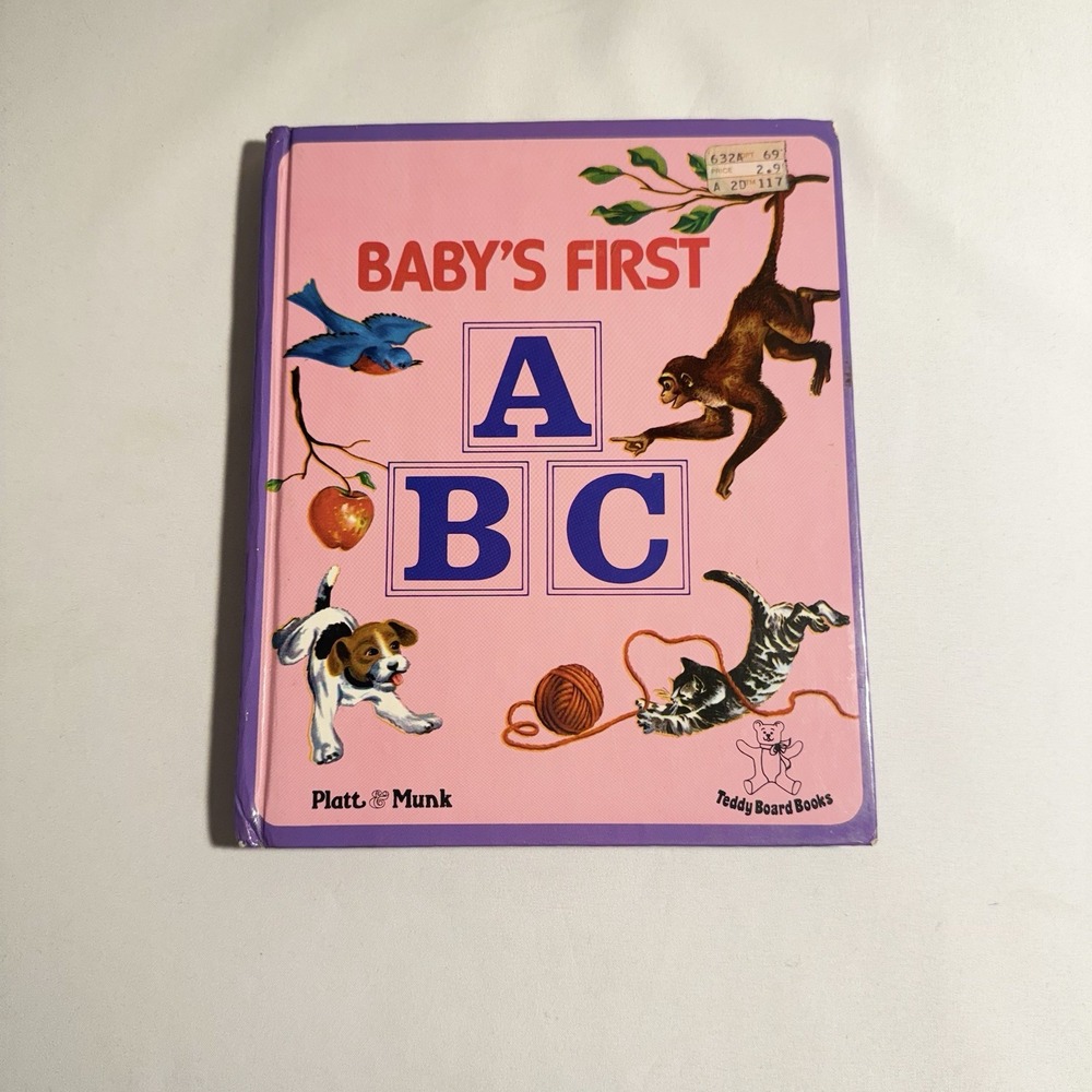 Baby's First ABC, 1960 Hardcover Rare Children's Vintage Book Teddy Board Books